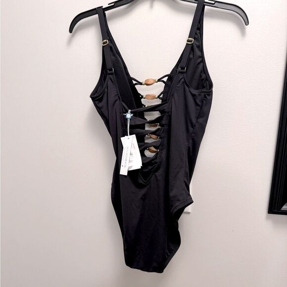 Bleu by Rod Beattie Women's Kore Lace-Up One Piece swimming suit, swimwear 6, 4 - Picture 4 of 14